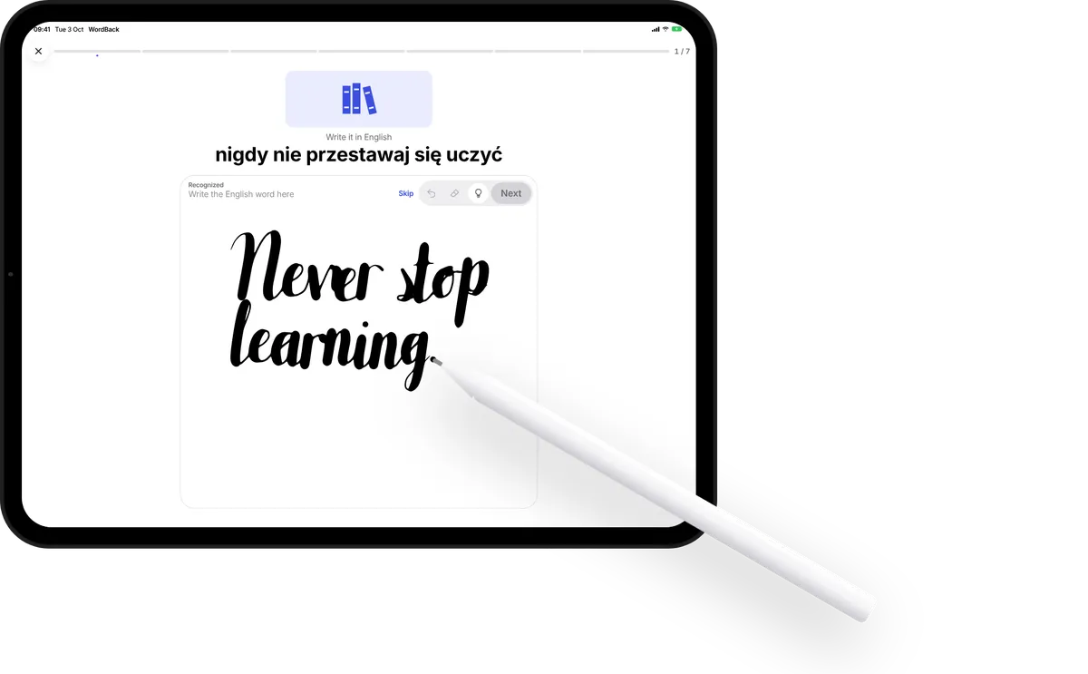 Write mode on iPad in landscape with Apple Pencil